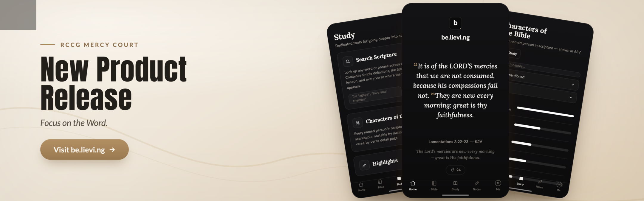 be.lievi.ng Bible Study App by Mercy Court